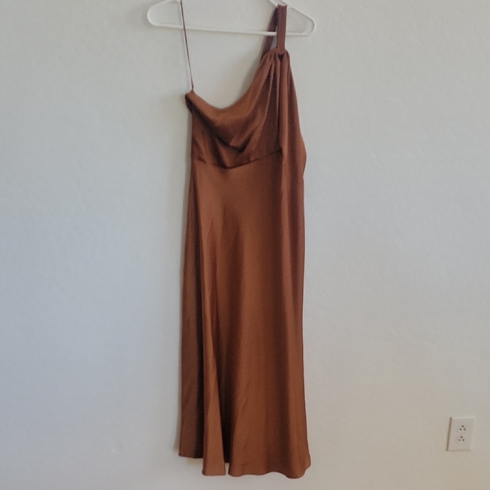 Orange Asymmetrical One-Shoulder Cocktail Dress